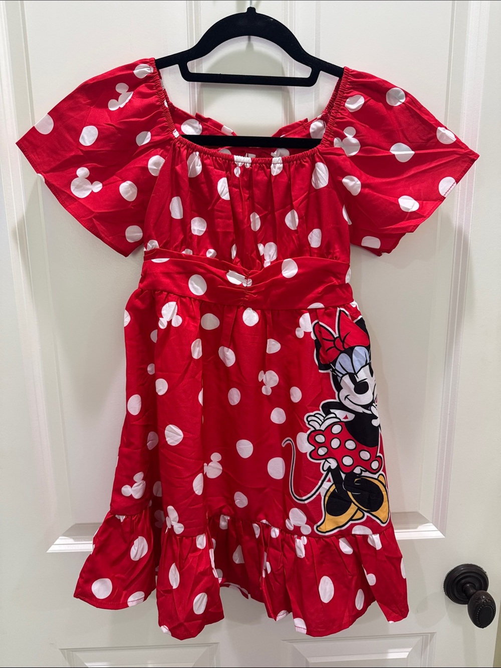 Disney PatPat Red and White Polka Dot Minnie Mouse Dress